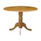 International Concepts Round 42 in Round Dual Drop Leaf Pedestal Table, Oak, 42 W, 42 L, 29.5 in H, Wood, Oak T04-42DP - alternate 2